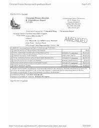 Campaign Finance Receipts and Expenditures Report Page 1 of 1 Campaign  Finance Receipts & Expenditures Report 7/29/2020 http