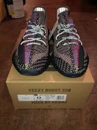 Buy العلامة التجارية الجديدة رجالي اديداس ييزي تعزيز 350 Fw5190 ييتشيل غير عاكسه حجم 13 Online In Bahrain 303429758016