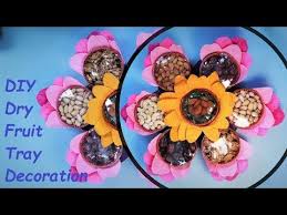 Diy Flower Shape Handmade Dry Fruit Tray Decoration Ideas Wedding Diwali Gift Packing Ideas 39 Youtube In 2020 Dry Fruit Tray Tray Decor Diwali Gifts
