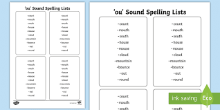 When you think of mucus, you might think of snot, which is that sticky stuff inside your nose. Ou Sound Words Spelling List Cards Cfe Teaching Resource