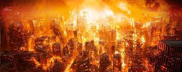 Young man with gun looking at crowd of people in apocalyptic city, digital art style, illustration painting. Quotes About Burning Cities 24 Quotes