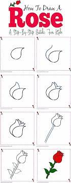 Easy drawing step by step. How To Draw A Rose A Step By Step Guide For Kids Make Your Kids Learn How To Draw A Rose Step By Easy Drawing Steps Easy Drawings For Kids Rose Step