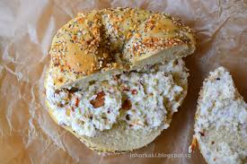 A very chewy bagel with a lot of yummy seasoning (because i ordered an everything bagel) with about 20 different fun kinds of cream cheese. Brooklyn Bagel Coffee Company In Nyc New York Johor Kaki Travels For Food