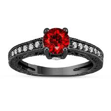 Search by metal, stone shape, style find a couple's website. Fancy Red Diamond Engagement Ring 14k Black Gold Vintage Etsy