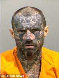Pictured The Tattoo Transformation Of Jailbird Who Had His Face Etched In Ink Funny Tattoos Bad Tattoos Face Tattoos