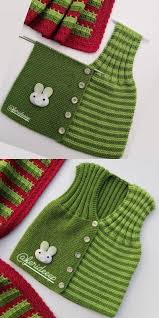 Dugmeli Ve Yarim Kollu Bebek Orgu Modeli Ilmek Sayilari Ile Anlatilmistir Miniklere Cok Yakisacak Sik Bir Ornek Baby Knitting Patterns Orgu Bebek