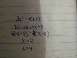 Arrange the terms in descending powers of a variable. Factorise By Splitting The Middle Term 3x 2 10x 8 Brainly In