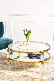 Midcentury lucite and chrome springer style coffee or cocktail table. Oscarine Lucite Round Mirrored Coffee Table Anthropologie