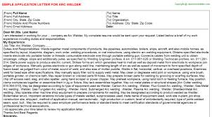 Arc Welder Application Letter