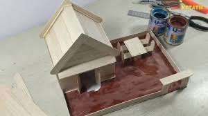 Diy batang aiskrim desainrumahid.com via desainrumahid.com. Cara Membuat Replika Rumah Menggunakan Batang Aiskrim Idea Diy Youtube