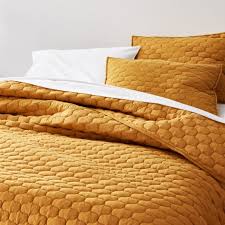 Cornsilk yellow full / queen quilt : Fontaine Mustard Yellow Cotton Quilt King Reviews Crate And Barrel