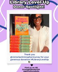 We would like to take a moment to highlight author Victoria Christopher  Murray and her generous book donation to the Black Book Block Party and  Library Level-Up Fundraiser! Victoria Christopher Murray is