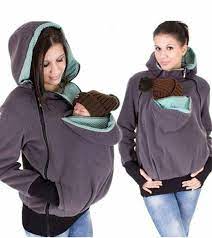 A Hoodie With An Opening For A Baby Carr Baby Wearing Coat Baby Carrier Hoodie Baby Carrier Jacket