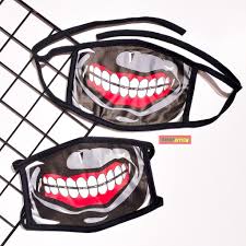 Masker Anime Kaneki Baka Hentai Emoji Tokyo Ghoul Masker Kain Shopee Indonesia