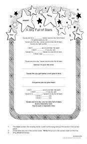 I am sure she was in a sky full of stars showering me with her unconditional love, even though things were not always smooth between us. Lyrics A Sky Full Of Stars English Esl Worksheets For Distance Learning And Physical Classrooms
