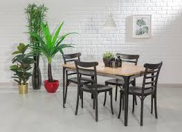 Milano Masa 4 Adet Efes Sandalye Siyah Mobetto Mobilya Masa Sandalye Takimi