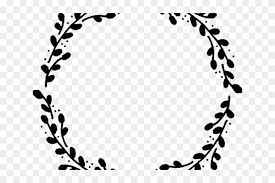 Green leaves png material fresh transparent background. Drawn Wreath Vector Floral Circle Border Black And White Hd Png Download 640x480 1892591 Pngfind