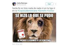 Estas son algunas de las imágenes más graciosas que compartieron los televidentes del partido por lo que pasó en la noche de este jueves, en el partido que marcó el regreso de la 'tricolor', además del debut de reinaldo rueda. Los Memes De La Eliminacion De Santa Fe Contra Junior En Copa Sudamericana Curiosidades De Futbol Futbolred