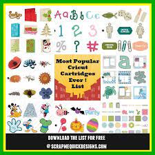 This is an overview comparing cricut machines. Most Popular Cricut Cartridges List Cricut Cartridges List Cricut Cartridges Cricut