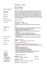 Experience in quality assurance in the medical or diagnostics device industry. Qa Manager Resume Quality Assurance Safety Cv Job Description Career Qualifications Example