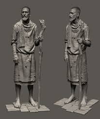 Monk By Arash Beshkooh Realistic 3d Cgsociety 3d Art Sculpture Zbrush Character Character Design