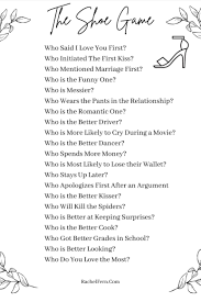 Who made the first move? Great Printable Shoe Game Questions Weddinggames Wedding Marriagegames Weddinggameprintouts Great Wedding Reception Games