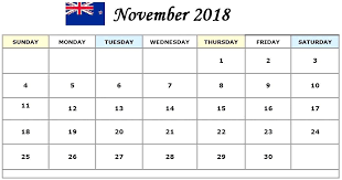November 2018 Calendar New Zealand Calendar November Zealand November Calendar Calendar November