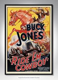 Ride Em Cowboy Buck Jones 1936 Movie Poster 20x30 Etsy Cowboy Posters Gallery Wrap Canvas Cowboy