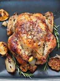 Whole Oven Roasted Chicken Lemon Rosemary Foodiecrush Com
