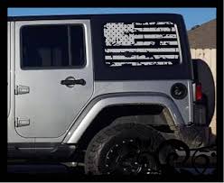 Black American Flag Decal Jeep Flag Decal Jeep Wrangler Side Window American Distressed Etsy Jeep Wrangler Jeep Jeep Wrangler Accessories