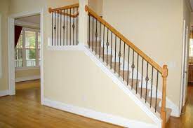 New Home Staircases Oak Craftsman And More Styles And Trends Wrought Iron Banister Staircase Design Wrought Iron Staircase