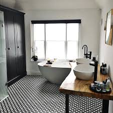 Black And White Bathroom Floor Tiles Uk Bertie Black White Feature Floor Tiles 33x33cm Bathroomtiles Monochrometiles Blackandwhitetiles Black Floor Tiles Bathroom Floor Tiles Bathroom Flooring