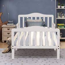 See the full gallery of bedroom tips. Buy Costzon Toddler Bed Classic Design Rubber Wood Kids Bed W Double Safety Guardrail For Children Bedroom Furniture Kids Room Parent Room Fits Crib Mattress Gift For Toddler Boys Girls White Online