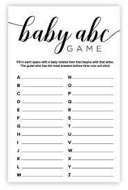 Baby shower party games pdf. Free Printable Baby Abc Game Free Printable Baby Shower Games Free Baby Shower Games Free Baby Shower Printables