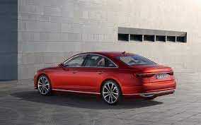 Download Wallpapers Audi A8 2019 Rear View Red Sedan Business Class New Red A8 German Cars Audi Besthqwallpapers Com Audi A8 Audi Sedan