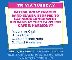 How well do you know your disney and other classic cartoon trivia? Harmony Area Chamber Of Commerce It S Trivia Tuesday Thanks To All Who Play Along As We Celebrate Harmony Turning 125 Years Old Look For Trivia Questions Each Tuesday Until Our Celebration