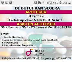 Lowongan kerja kotawaringin barat terbaru april 2021. Apotek Drajat Farma Genteng Lowongan Kerja Banyuwangi Facebook