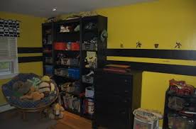 Kid Room Bumblebee Transformer Room Yellow With Black Stripes Boys Rooms Design Boys Room Design Kids Room Room Design