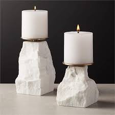 Candle holders & candlestick holders. Matter Cut Pillar Candle Holders Cb2