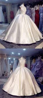 Vintage 1950s Style Satin Ball Gowns Wedding Dresses Halter Top With Images Ball Gowns Wedding Halter Wedding Dress