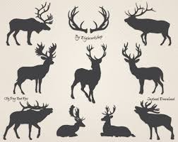 Black And White Deer Clipart Deer Clipart Silhouettes Of Deer Clip Art Contains Etsy Deer Head Silhouette Deer Illustration Deer Silhouette