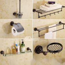 Bath towels, rugs & mats, accessories, shower curtains, robes Black Vintage Oil Rubbed Bronze Bathroom Accessories Sets