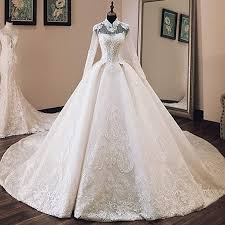 Wieso sollte man sein hochzeitskleid eigentlich nur einmal tragen? Cfmwz Kleid Aus Spitze Brautkleid Perlen Applikation Tull Brautkleid Langarm Mit Hohem Kragen Brautkleid Amazon De Bekleidung