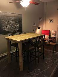 Diy Bar Height Farmhouse Table Lumber Supplies From Lowe S Cost About 100 Bar Height Dining Table Dining Room Table Set Bar Table