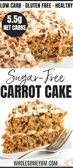 A tender, flavorful gluten free carrot cake with cream cheese frosting, or buttercream frosting. Low Carb Keto Sugar Free Carrot Cake Recipe With Almond Flour