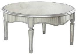 The table sits on four tubular legs which are banded with a lower hoop and finished with. Royal Glam Round Mirrored Silver Coffee Table Transitional Coffee Tables By Furniture Import Export Inc Houzz