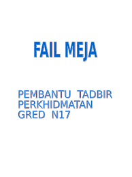 Fail meja pem tadbir kewangan. Fail Meja Pem Tadbir Perkhidmatan
