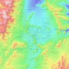 The capital and largest city of afghanistan is kabul and it covers an area of 251,827 sq miles. Kabul Topographic Map Elevation Relief