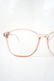 Vintage Peach Pink Clear Wayfarer Eyeglasses Womens Retro Etsy Pink Eyeglasses Vintage Eyeglasses Retro Vintage Cat Eye Glasses