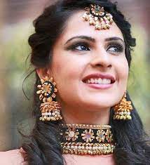 Pin By Bhamini Sharma On Gota Work Gota Patti Jewellery Wedding Jewellery Collection Bridal Earrings